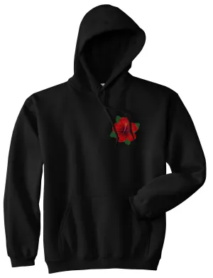 Hibiscus Flower Chest Mens Pullover Hoodie