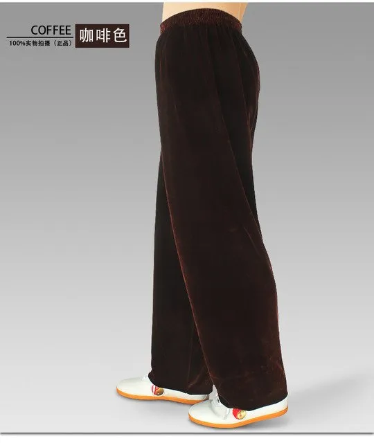 high quality thick pants tai chi practise sports pants male and female kung fu martial arts trousers