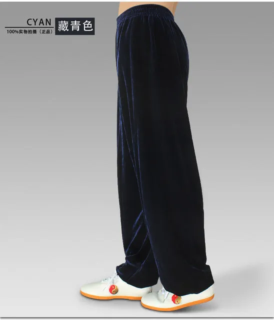 high quality thick pants tai chi practise sports pants male and female kung fu martial arts trousers