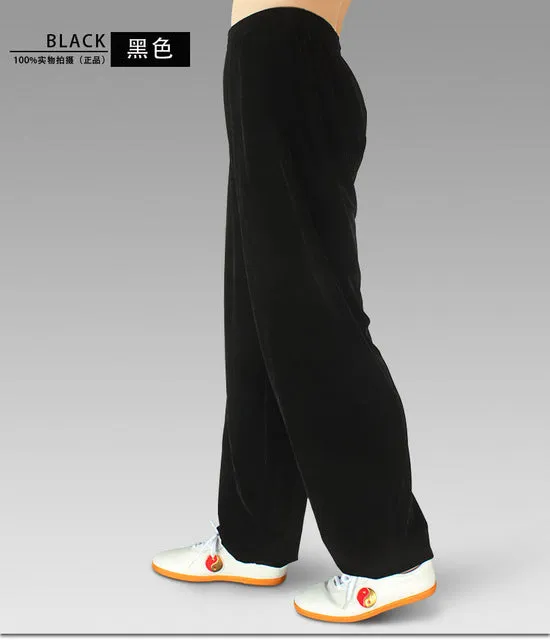 high quality thick pants tai chi practise sports pants male and female kung fu martial arts trousers