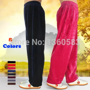 high quality thick pants tai chi practise sports pants male and female kung fu martial arts trousers