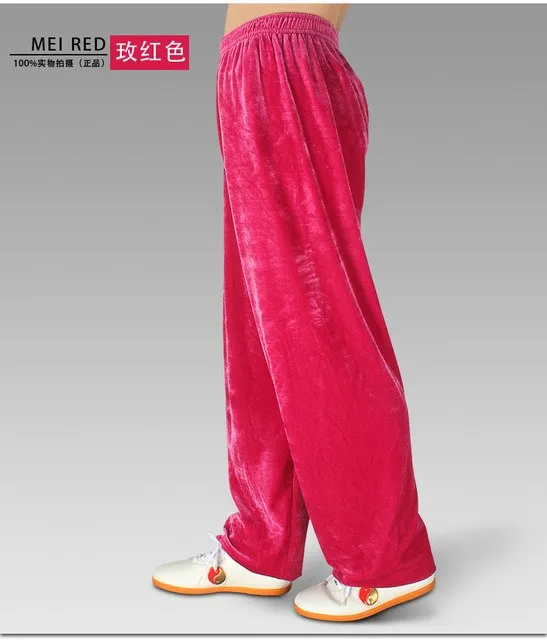 high quality thick pants tai chi practise sports pants male and female kung fu martial arts trousers