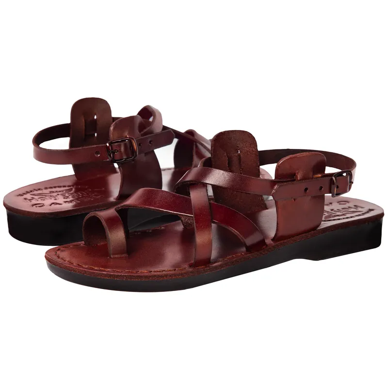 Holy Land Market Men/Women Biblical Jesus Leather Sandals/Slides From Jerusalem (Jesus - Style I)