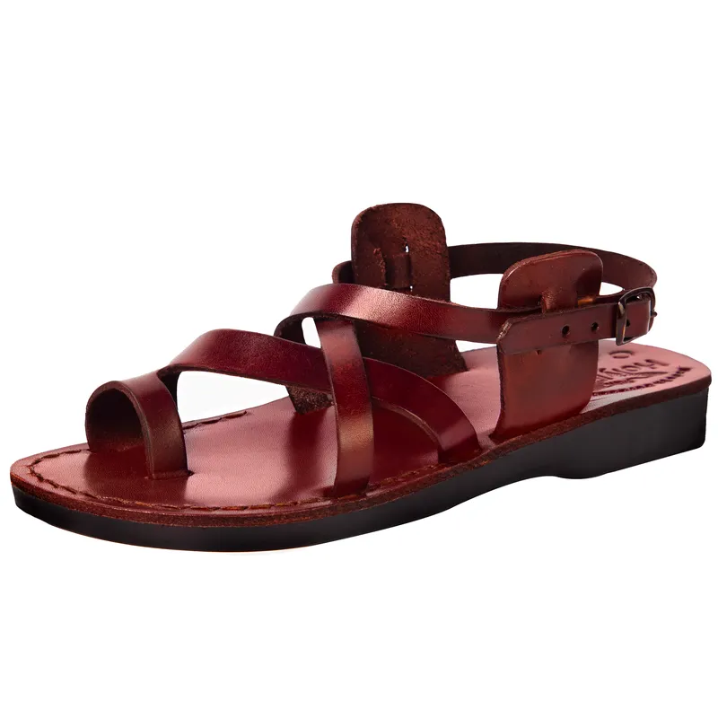 Holy Land Market Men/Women Biblical Jesus Leather Sandals/Slides From Jerusalem (Jesus - Style I)