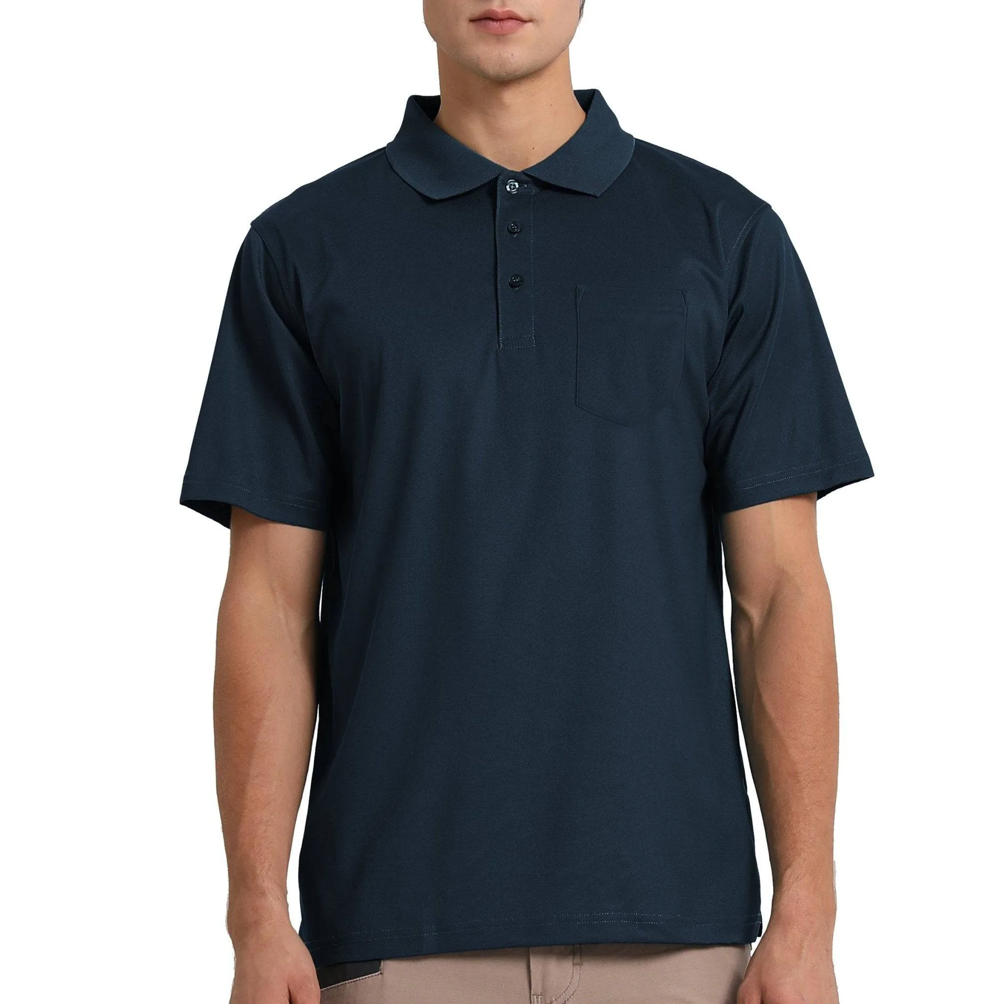 ISUSI Everyday Mens Polo Shirts, Cotton, Pocket, UPF 30 