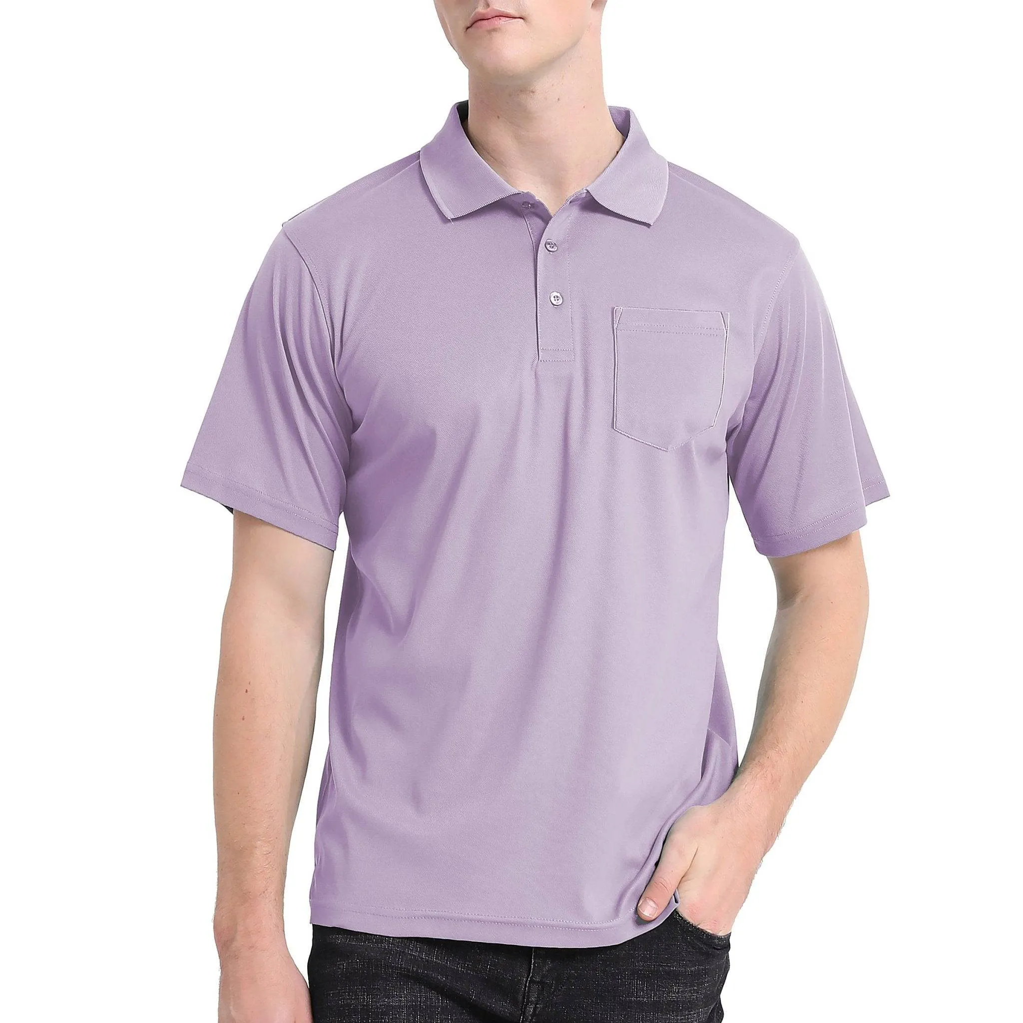 ISUSI Everyday Mens Polo Shirts, Cotton, Pocket, UPF 30 