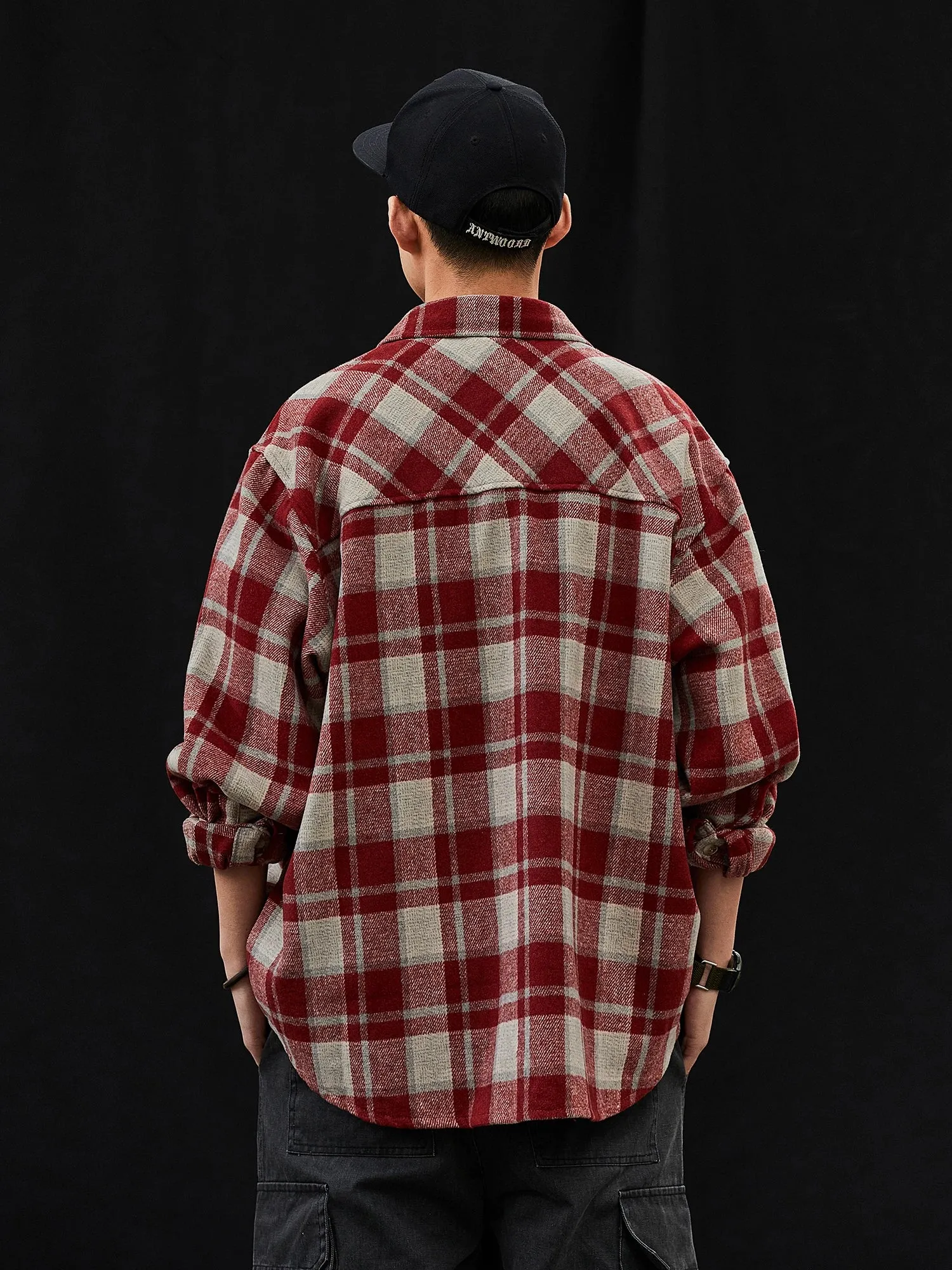 Japanese Vintage Plaid Shirt For Men - High Quality Casual Long Sleeves