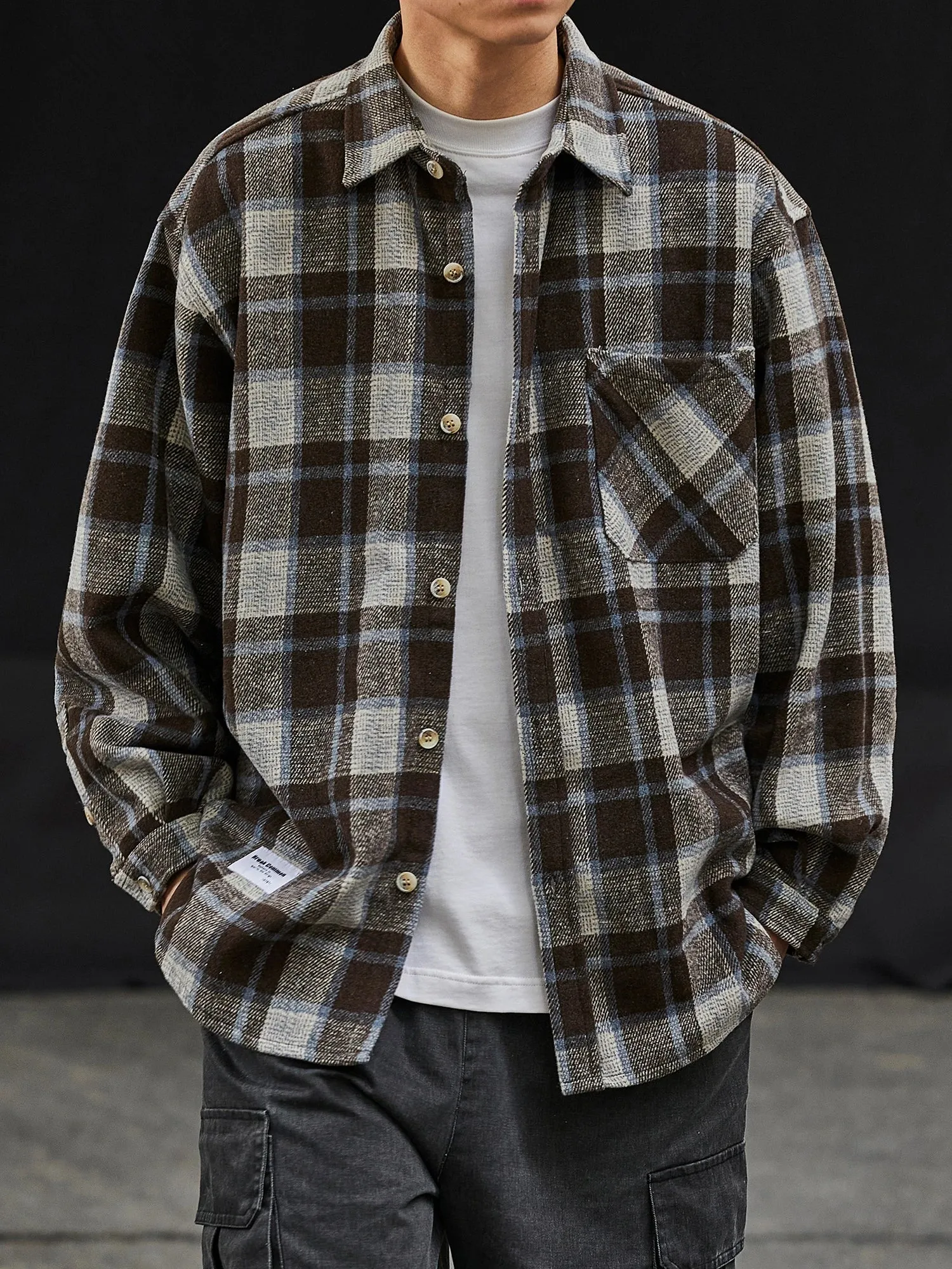 Japanese Vintage Plaid Shirt For Men - High Quality Casual Long Sleeves