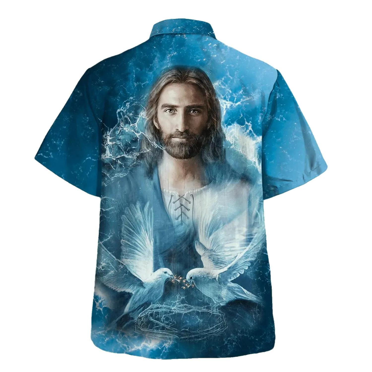 Jesus And Dove Hawaiian Shirts For Men And Women - Christian Hawaiian Shirt - Hawaiian Summer Shirts