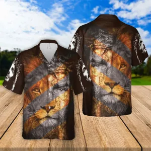 Jesus Lion Hawaiian Shirts - Religious Hawaiian Shirts - Hawaiian Christian For Men Women