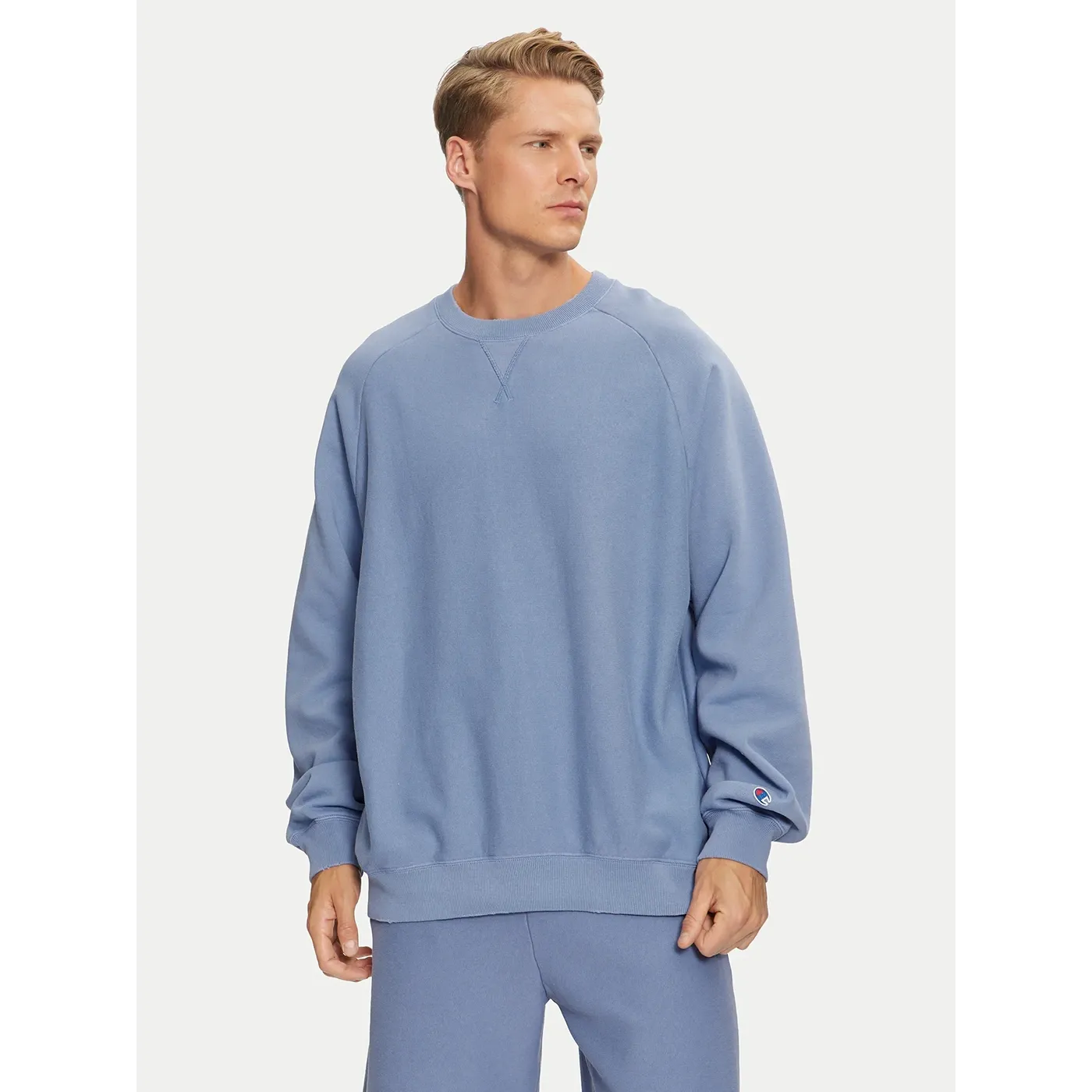 Light Blue Raglan Sleeves Oversized Sweatshirt