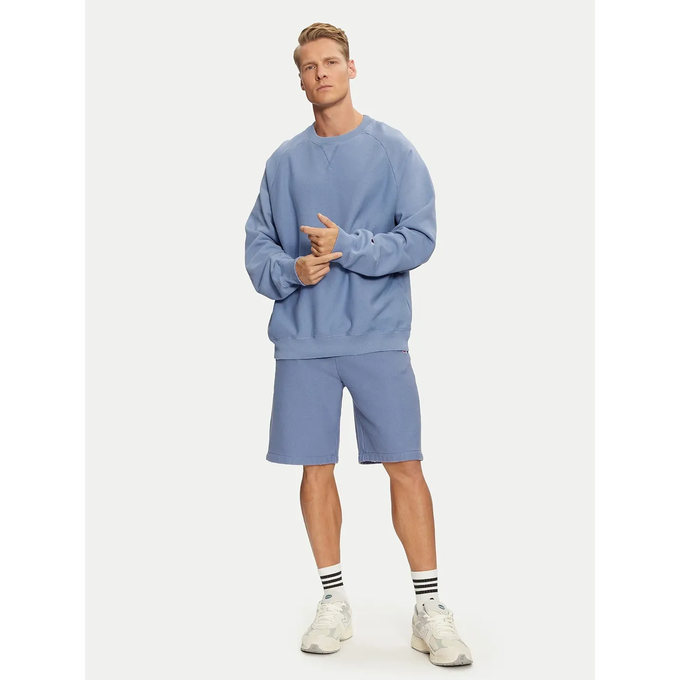 Light Blue Raglan Sleeves Oversized Sweatshirt