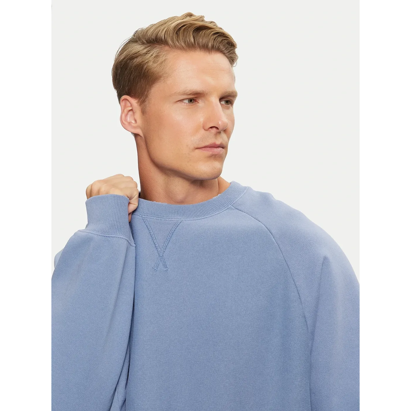 Light Blue Raglan Sleeves Oversized Sweatshirt