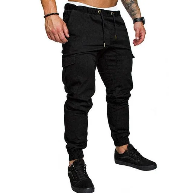 Men Casual Joggers Pants - Solid Thin  Sweatpants - New Men's Sportswear Hip Hop Pants (D9)(TG4)(CC2)