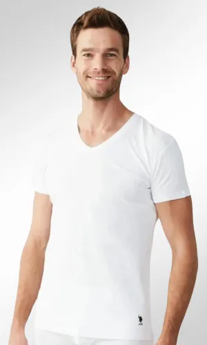 Men Under Shirt V-Neck - U.S.P (White)- Pack Of 3