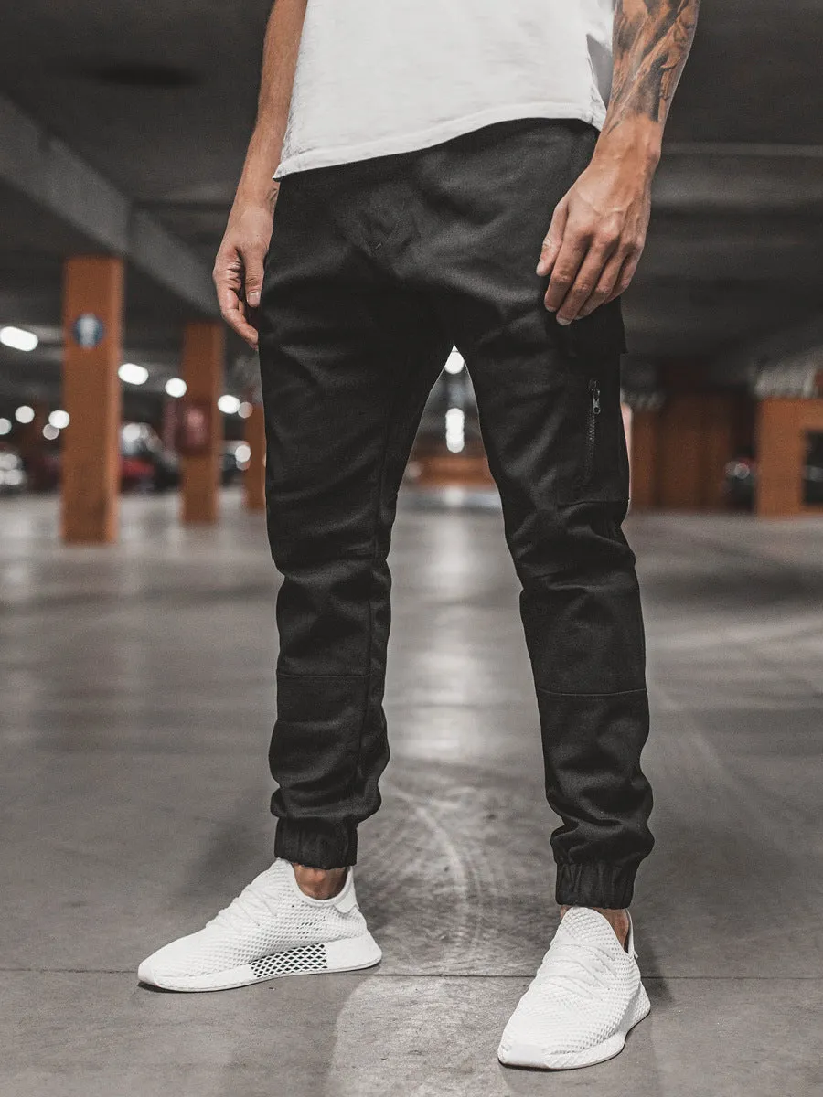 Men's Side Zipper Pocket Decoration Casual Long Pants