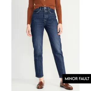 (Minor Fault) Extra High Button-Fly Blue Jeans