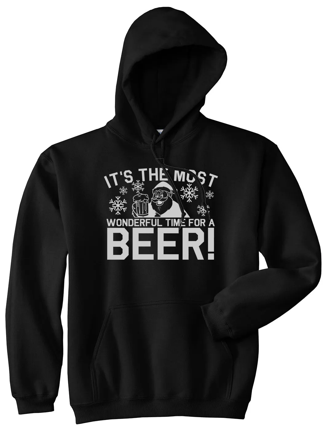 Most Wonderful Time Beer Funny Christmas Mens Pullover Hoodie