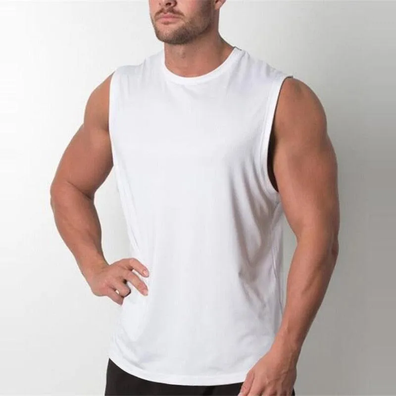 New Plain Tank Top - Men Gyms Stringer Sleeveless Shirt Fitness Clothing (TM7)