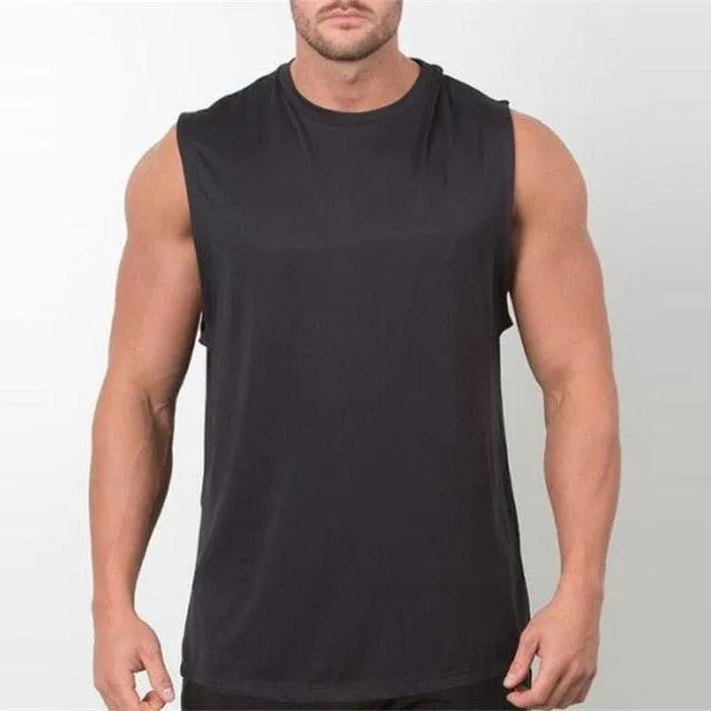 New Plain Tank Top - Men Gyms Stringer Sleeveless Shirt Fitness Clothing (TM7)