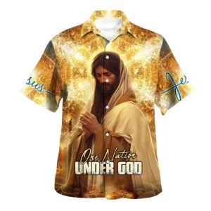 One Nation Under God Hawaiian Shirt - Jesus Pray Hawaiian Shirts For Men & Women - Christian Hawaiian Shirt - Hawaiian Summer Shirts