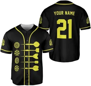 Personalized Name Dart Baseball Jersey, Dart Shirt Baseball Jersey for Men Women