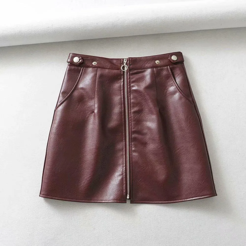 Pocket Zipper Skirt