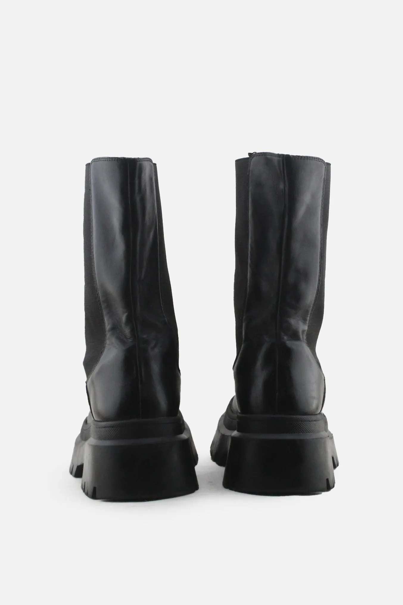 Pull & Bear Stretchable Combat Ankle Boots | 100% Authentic Leather