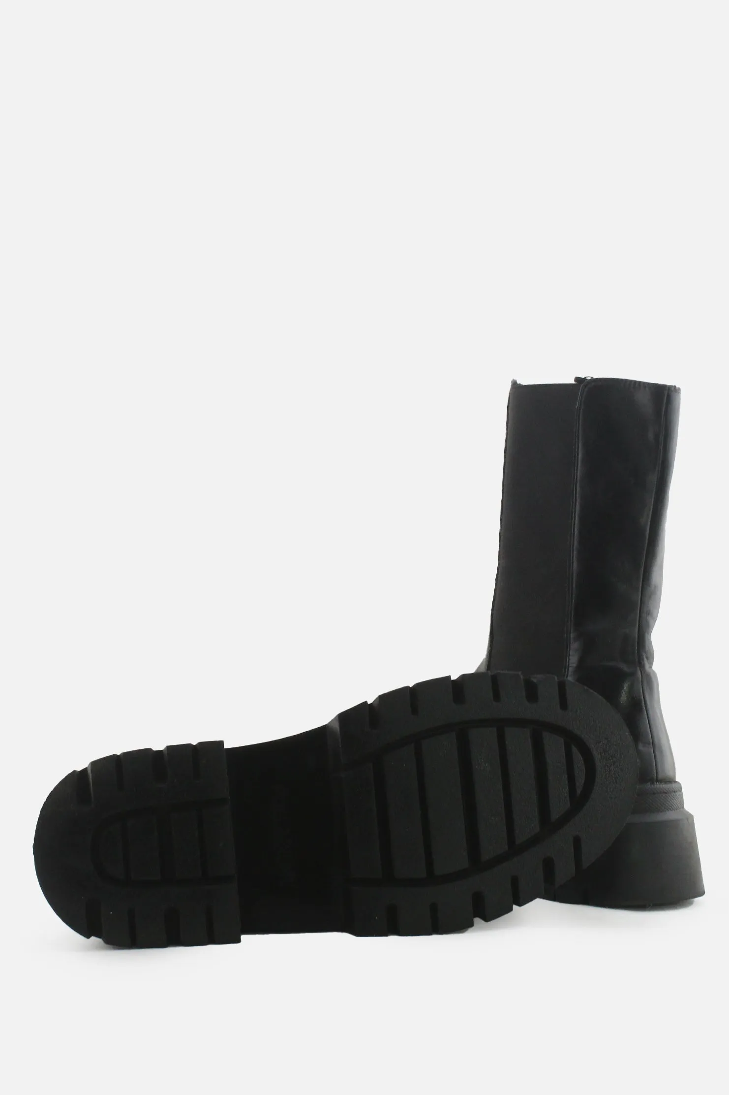 Pull & Bear Stretchable Combat Ankle Boots | 100% Authentic Leather