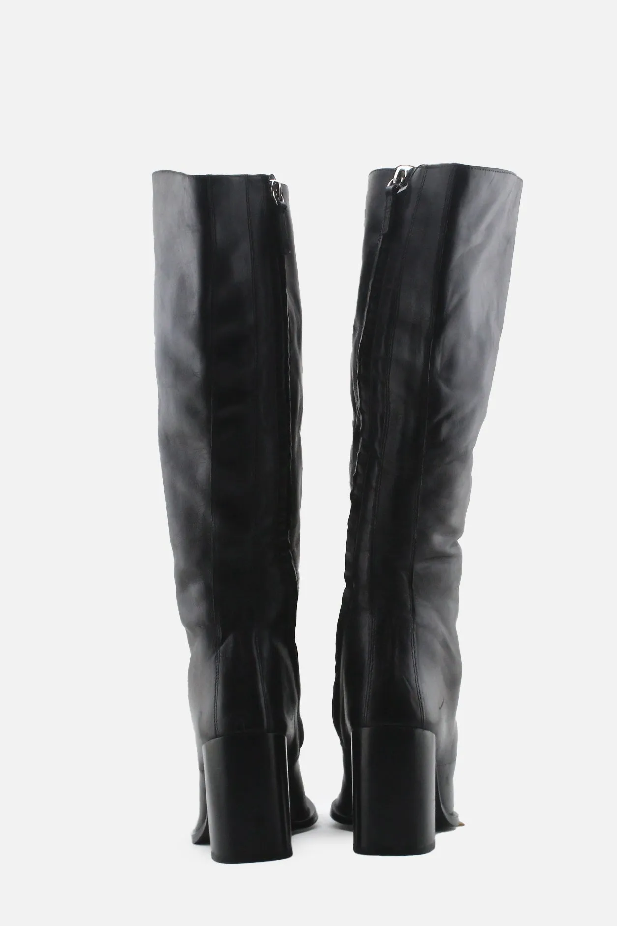 Pull & Bear Zipper Knee High Boots | 100% Authentic Leather