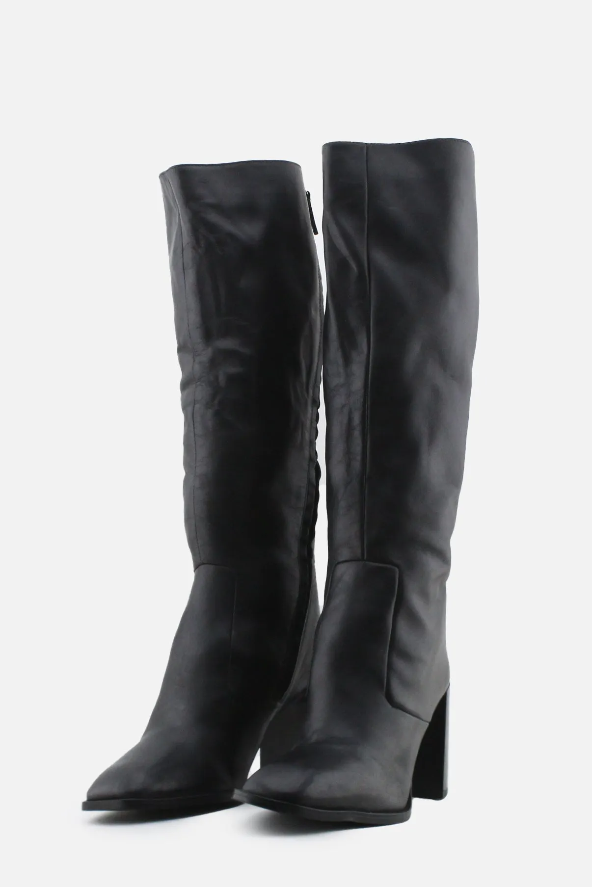 Pull & Bear Zipper Knee High Boots | 100% Authentic Leather