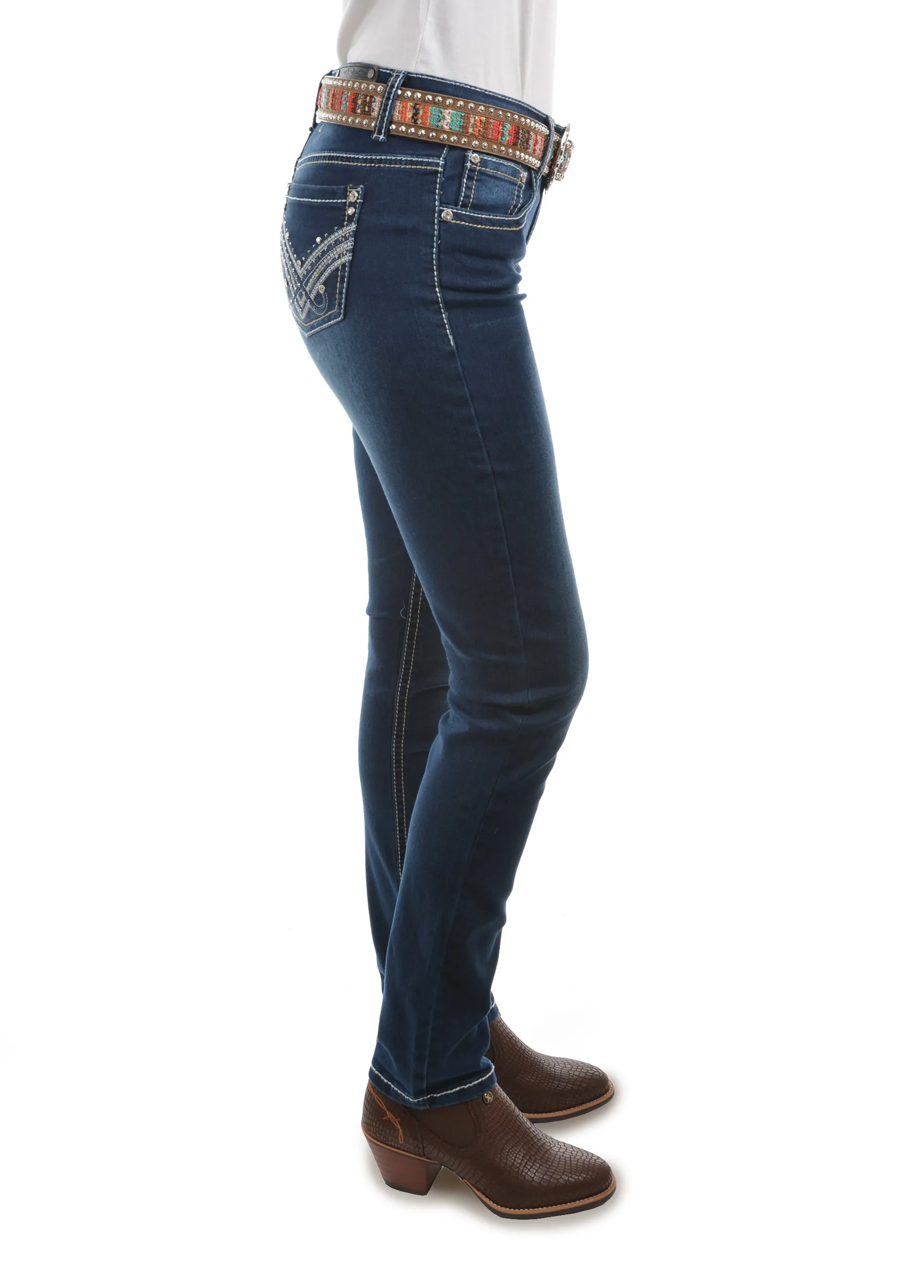 Pure Western Ladies Harlee Skinny Leg Jean - Indigo - PCP2201018