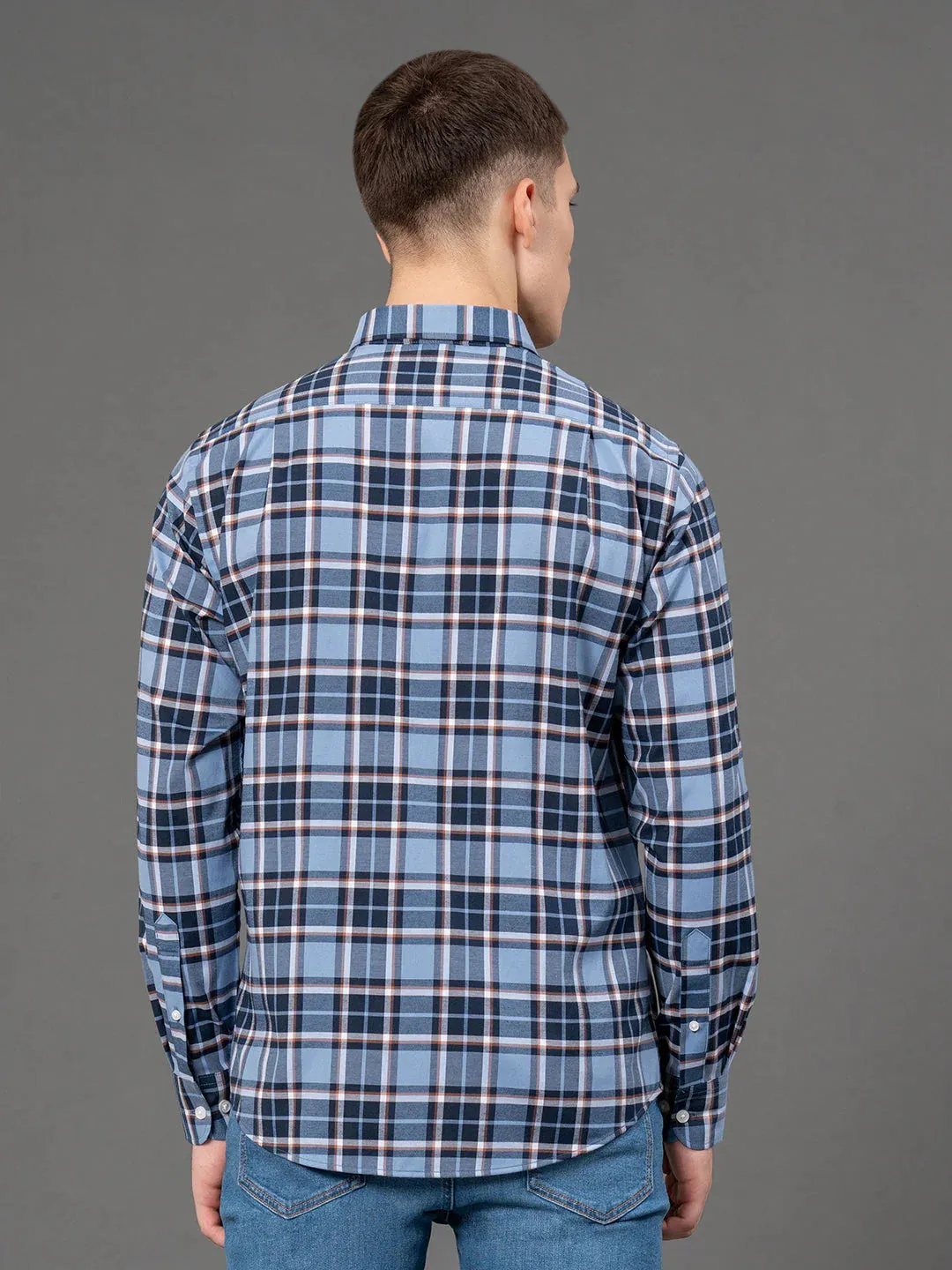 RedTape Dark Checked Shirt for Men | Classic & Versatile