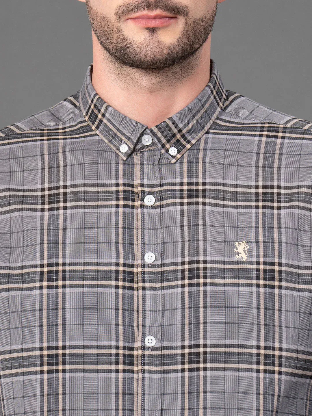 RedTape Sky Checked Shirt for Men | Classic & Versatile