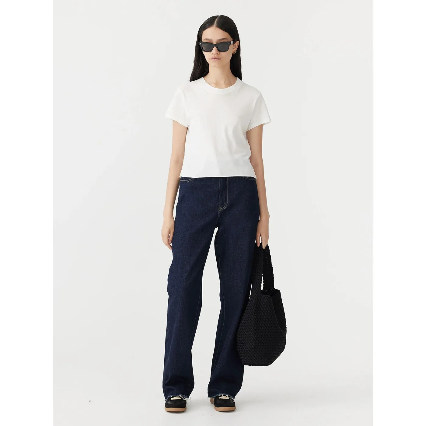 Rinse Wash Wide Leg Jeans