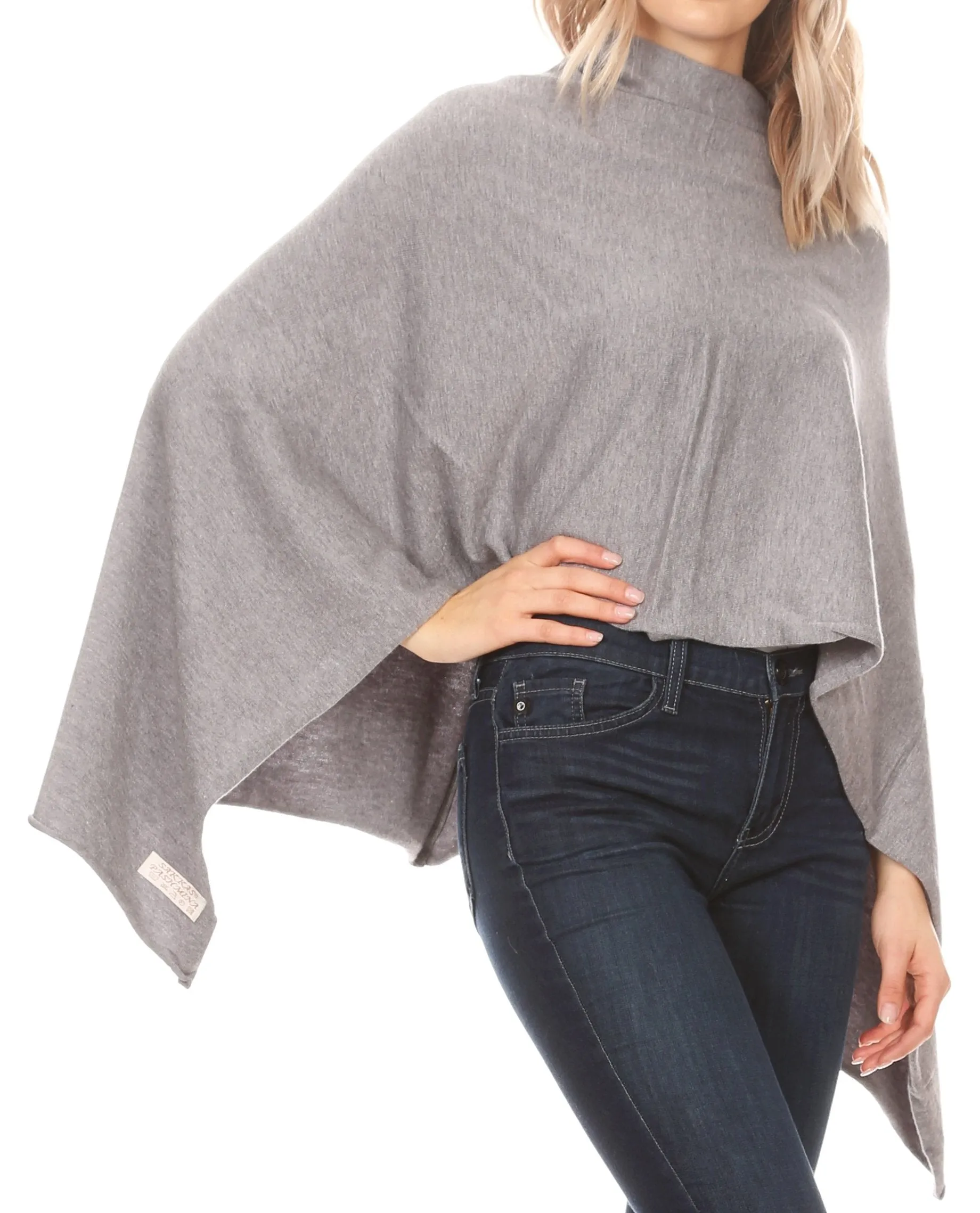 Sakkas Laurel Women's Super Soft Lightweight Cape Poncho Blanket Shawl Pullover