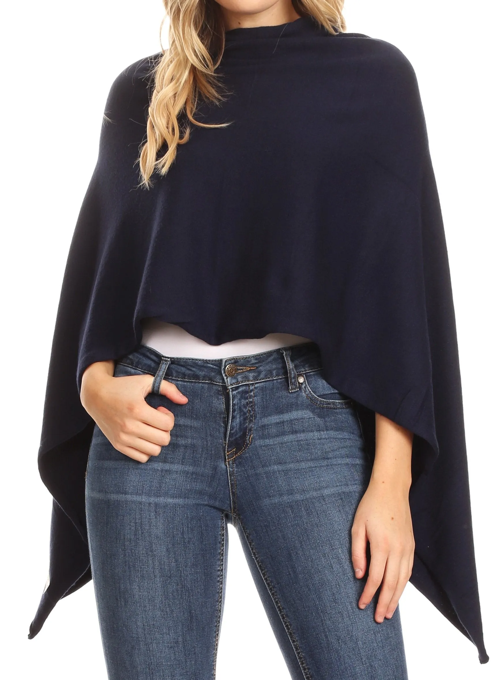 Sakkas Laurel Women's Super Soft Lightweight Cape Poncho Blanket Shawl Pullover