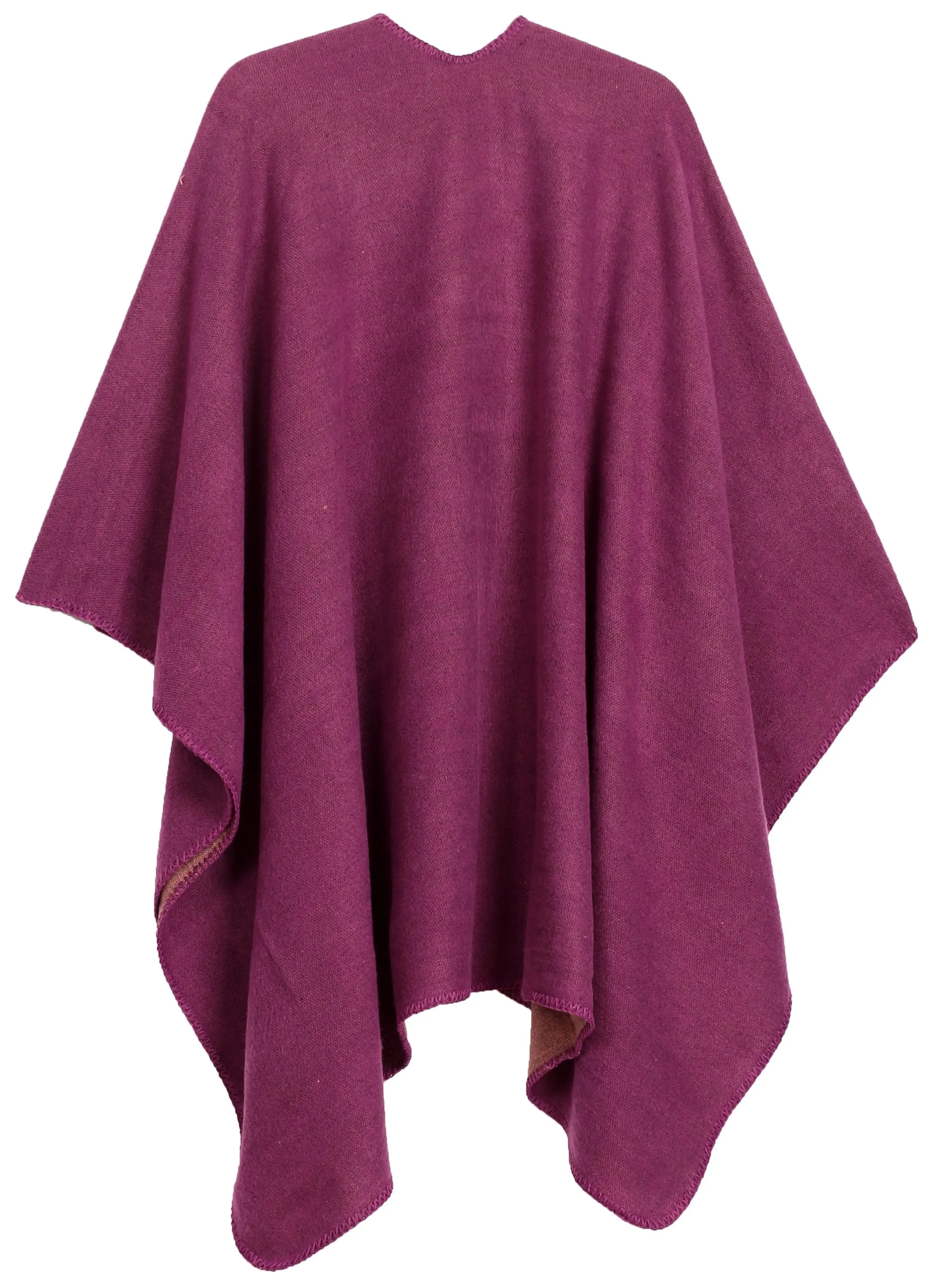 Sakkas Mari Women's Reversible Large Poncho Shawl Wrap Scarf Cape Ruana Blanket