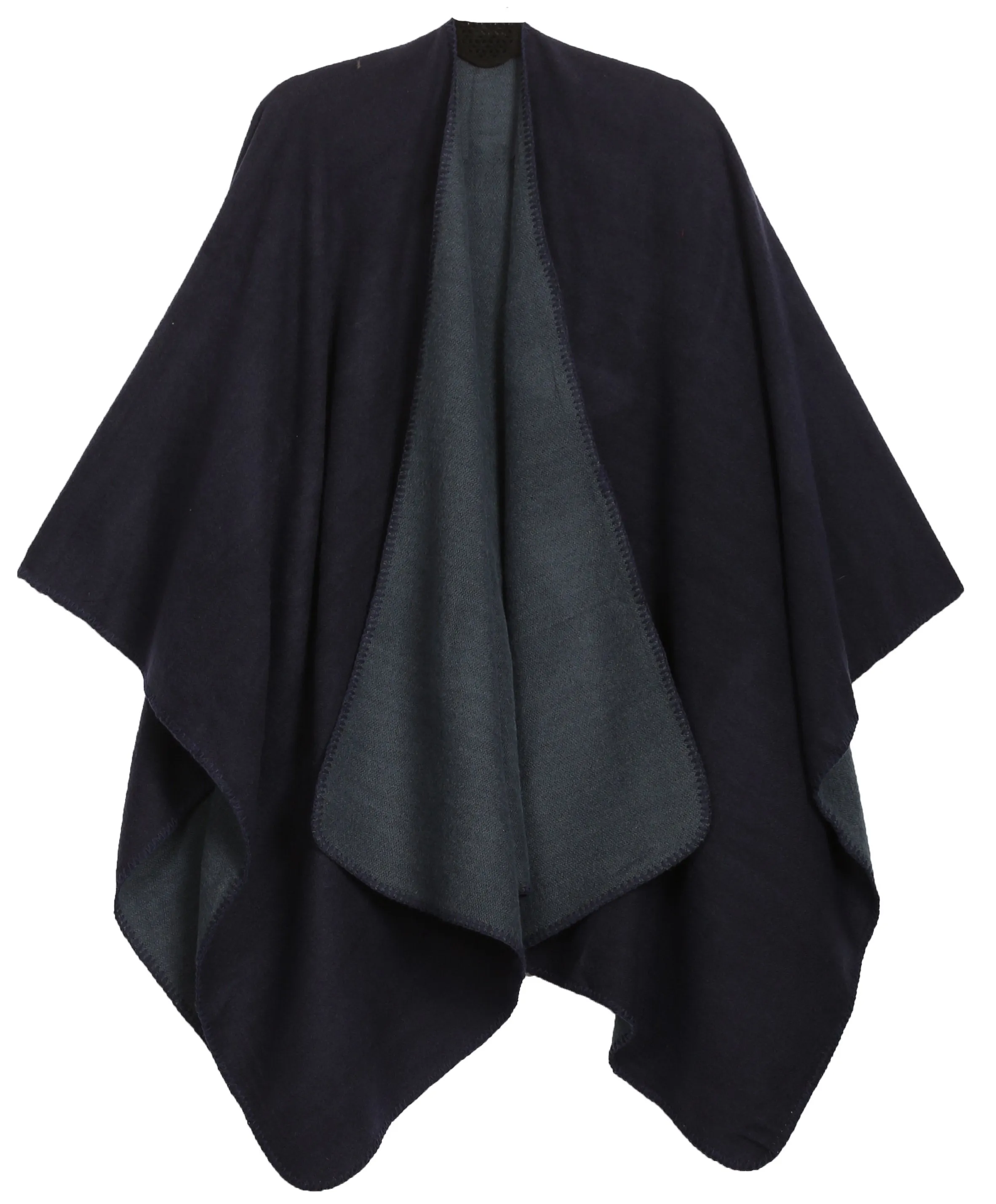 Sakkas Mari Women's Reversible Large Poncho Shawl Wrap Scarf Cape Ruana Blanket