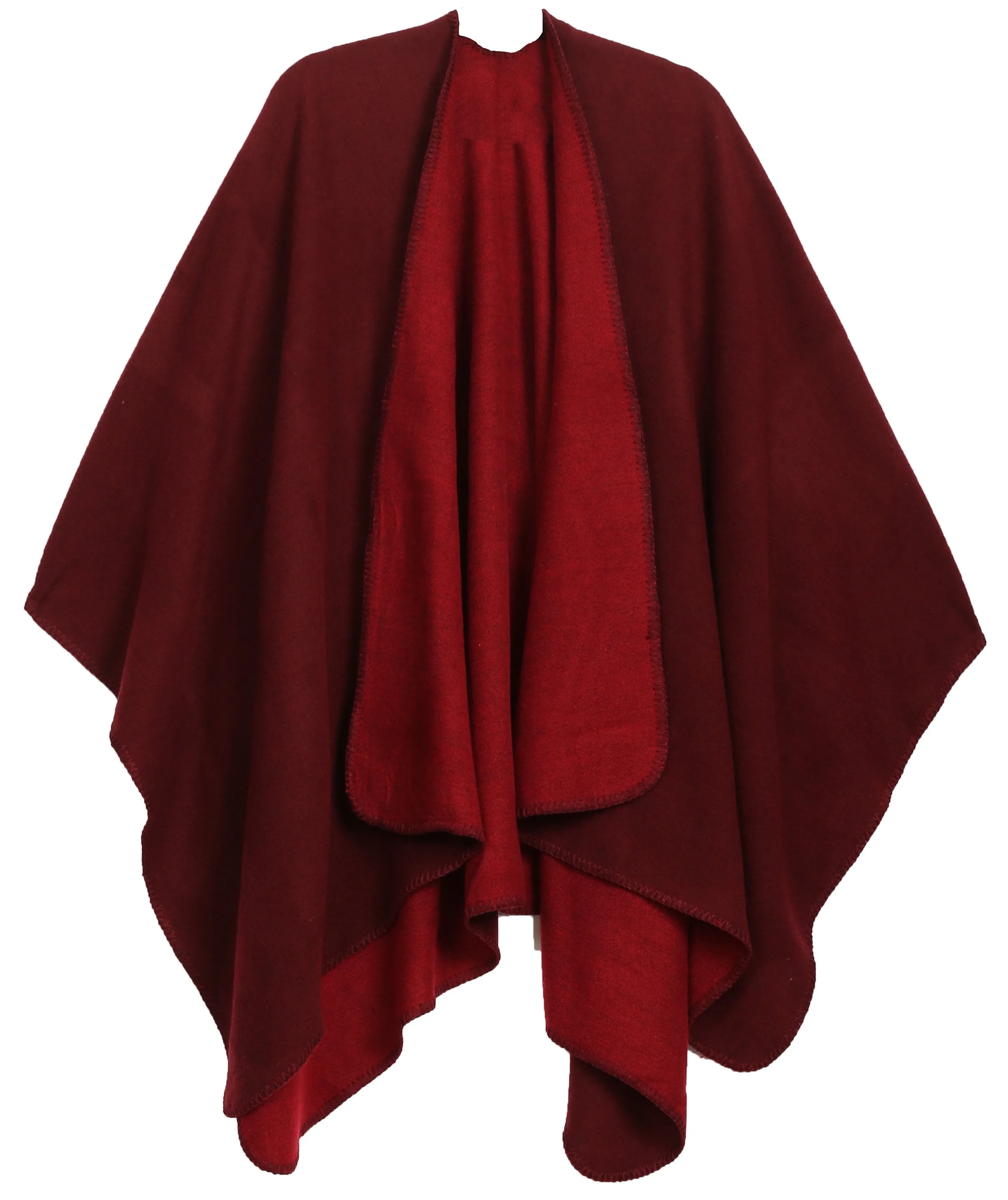 Sakkas Mari Women's Reversible Large Poncho Shawl Wrap Scarf Cape Ruana Blanket