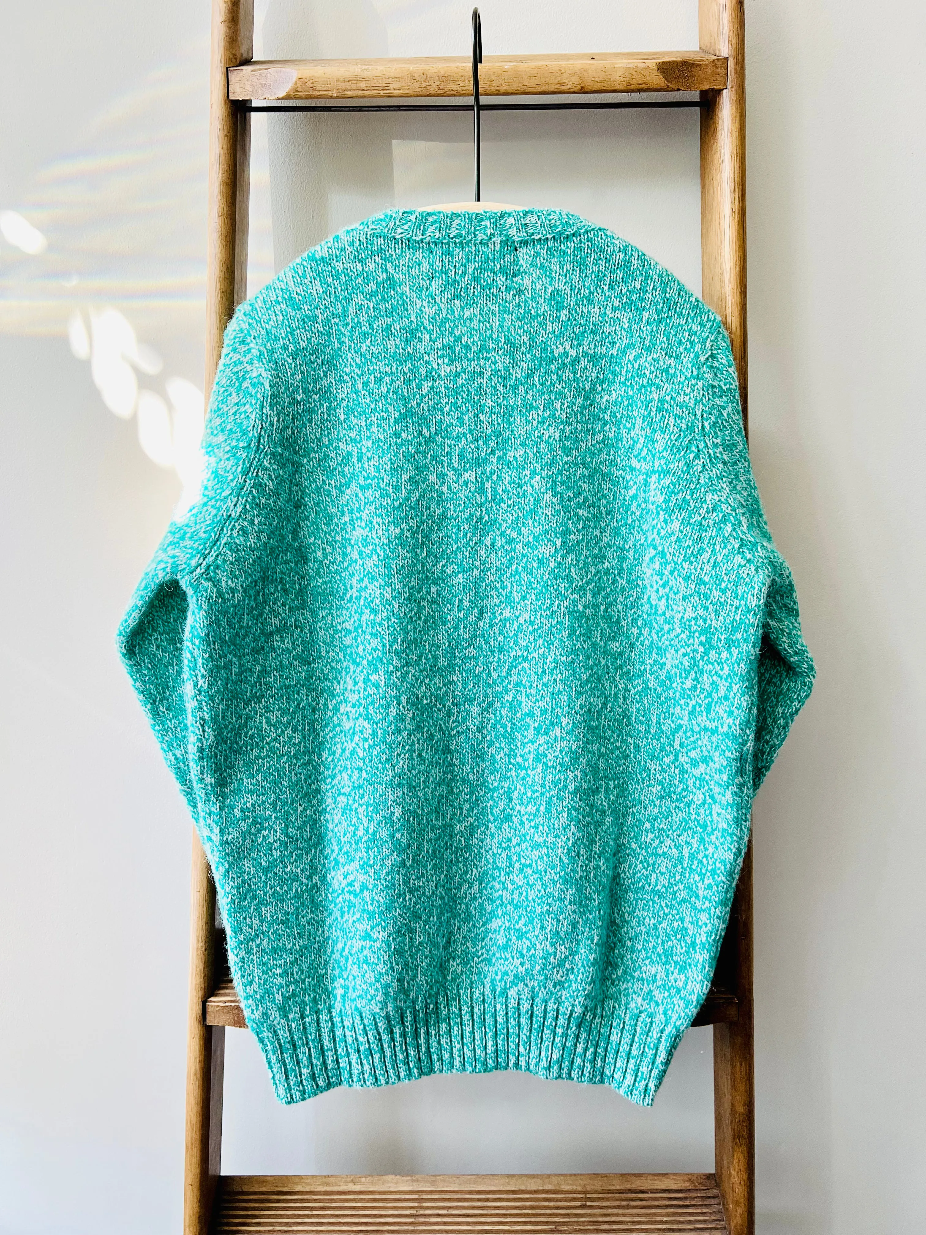 Shetland Wool Cardigan / Green