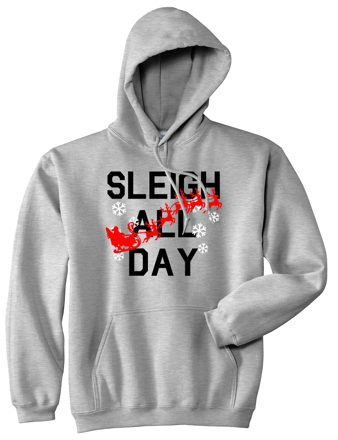 Sleigh All Day Christmas Mens Pullover Hoodie