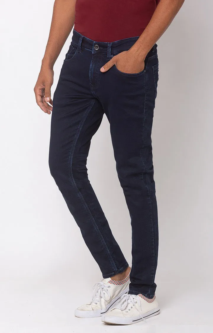 Spykar Raw Blue Cotton Stretch Super Skinny Fit Tapered Length Jeans (Super Skinny)