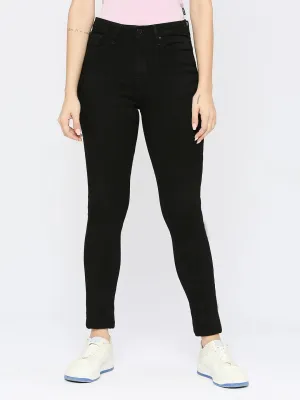 Spykar Women Black Lycra Skinny Fit - Clean Look Mid Rise Jeans-(Adora)