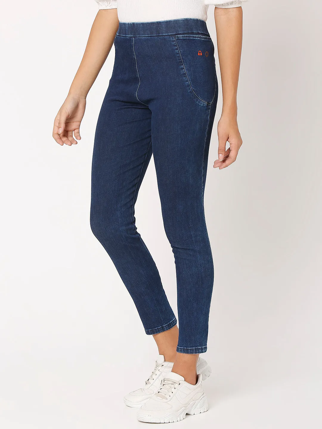 Spykar Women Blue Cotton Skinny Fit Regular Length Jeans - (Ynr)