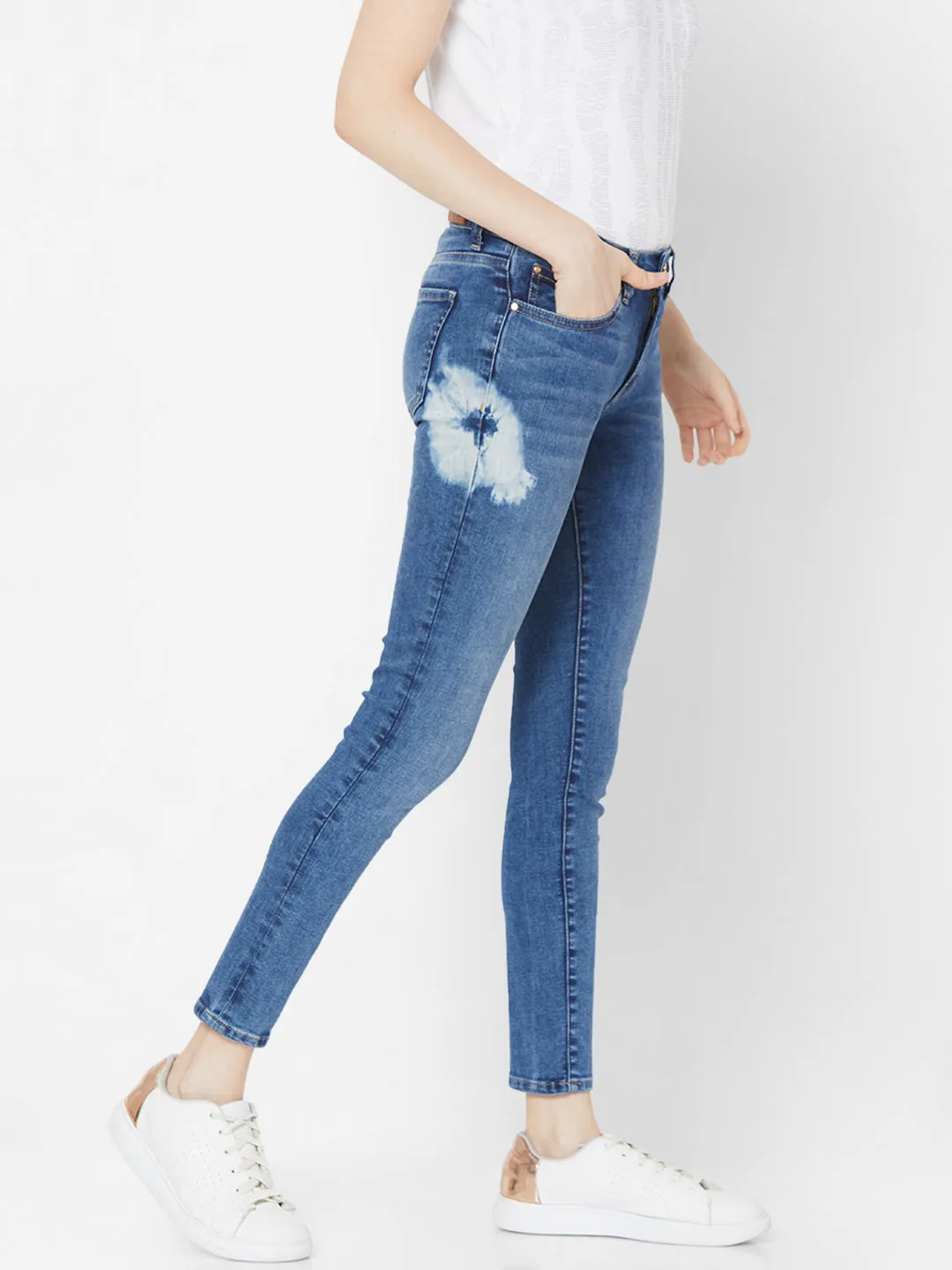 Spykar Women Mid Blue Solid Skinny Mid-Rise Jeans (Alicia)