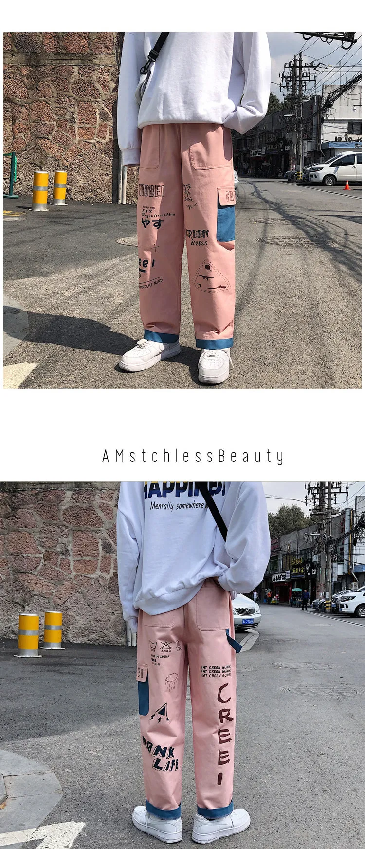 Straight Denim Jeans Men Graphic Printed Jeans 2021 Streetwear  Jeans Man Wildleg Pants Hip Hop Korean Harajuku Fashion Pants