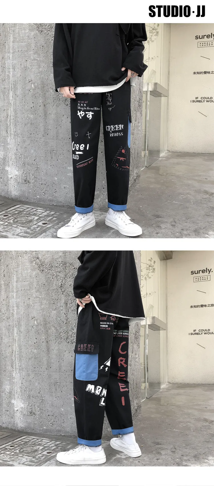 Straight Denim Jeans Men Graphic Printed Jeans 2021 Streetwear  Jeans Man Wildleg Pants Hip Hop Korean Harajuku Fashion Pants