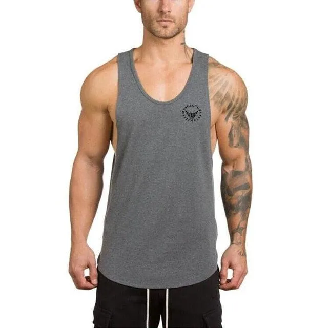 Stringer Tank Top - Men's Fitness Shirt Sleeveless Vest Tank Top (D100)(TM7)