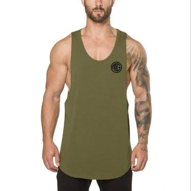 Stringer Tank Top - Men's Fitness Shirt Sleeveless Vest Tank Top (D100)(TM7)